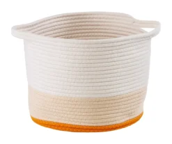 White & Orange Cotton Rope 2-Piece Nesting Storage Basket Set -Cuisinart Store 810669772 A0 6