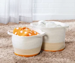 White & Orange Cotton Rope 2-Piece Nesting Storage Basket Set -Cuisinart Store 810669772 A0 7