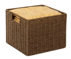 Brown Square Woven Paper Rope Storage Basket -Cuisinart Store 810669773 A0 3
