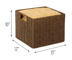 Brown Square Woven Paper Rope Storage Basket -Cuisinart Store 810669773 A0 4