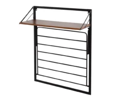 Black & Walnut-Finish Wall-Mounted Drying Rack With Shelf -Cuisinart Store 810669777 A0 5
