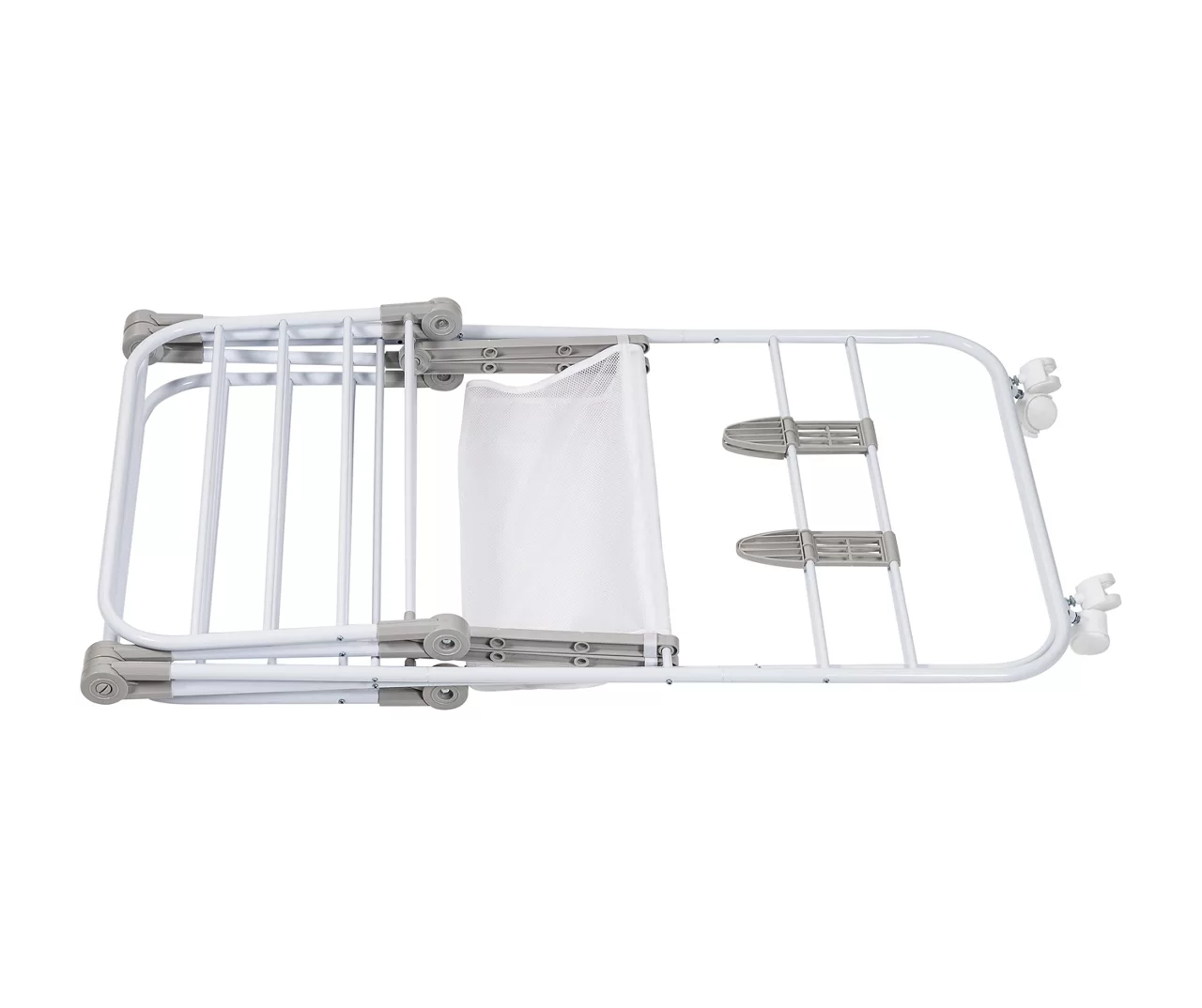 White Expandable Folding-Wing Wheeled Drying Rack 5 White Expandable Folding-Wing Wheeled Drying Rack - Image 5