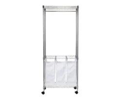 Chrome & White Triple Laundry Hamper & Garment Rack -Cuisinart Store 810669781 A0 6
