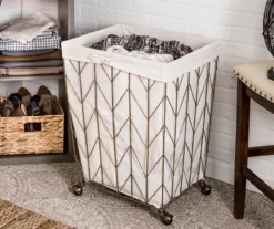 Aged Gold & White Chevron Wire Laundry Hamper 9 Aged Gold & White Chevron Wire Laundry Hamper -Cuisinart Store 810669782 A0 3