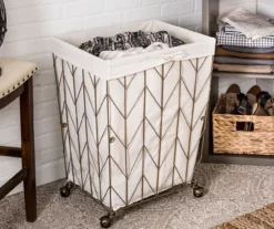 Aged Gold & White Chevron Wire Laundry Hamper 10 Aged Gold & White Chevron Wire Laundry Hamper -Cuisinart Store 810669782 A0 4