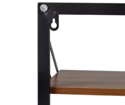 Black & Walnut-Finish Wall-Mounted Hamper With Shelf -Cuisinart Store 810669783 A0 3