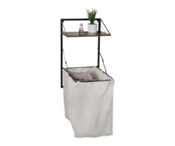 Black & Walnut-Finish Wall-Mounted Hamper With Shelf -Cuisinart Store 810669783 A0 9