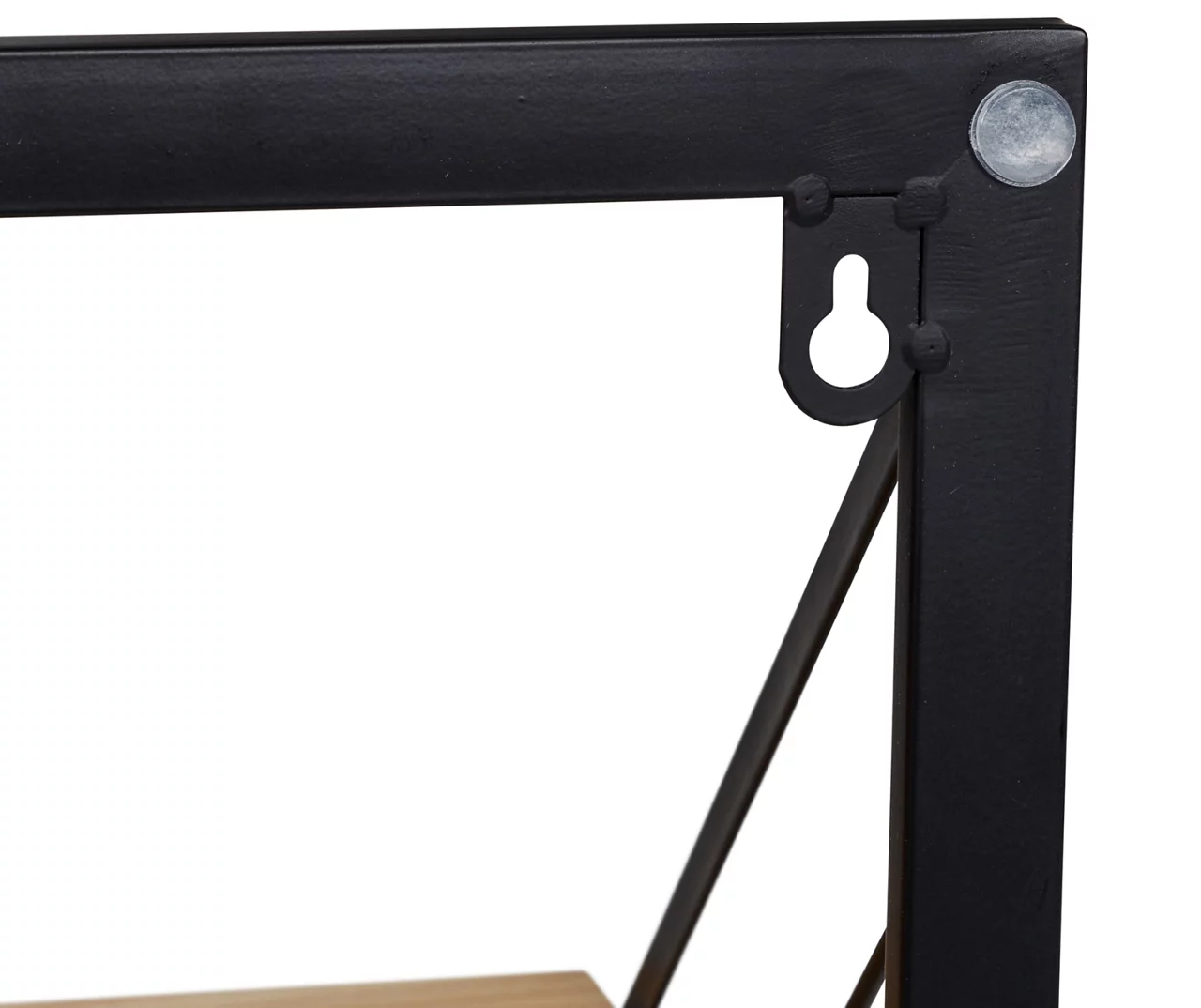 Black & Maple-Finish Wall-Mounted Drying Rack With Shelf 4 Black & Maple-Finish Wall-Mounted Drying Rack With Shelf - Image 4