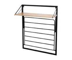 Black & Maple-Finish Wall-Mounted Drying Rack With Shelf 13 Black & Maple-Finish Wall-Mounted Drying Rack With Shelf -Cuisinart Store 810669785 A0 5