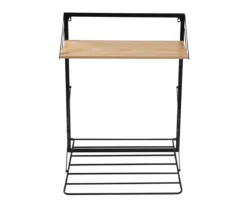 Black & Maple-Finish Wall-Mounted Drying Rack With Shelf 14 Black & Maple-Finish Wall-Mounted Drying Rack With Shelf -Cuisinart Store 810669785 A0 6