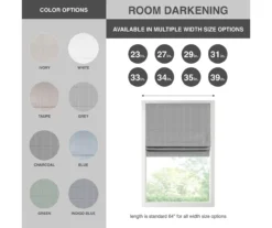 Paxton Room-Darkening Cordless Roman Shade -Cuisinart Store 810676412 810676410 810676408 810676393 810676395 810676397 810676399 810676409 D6 8
