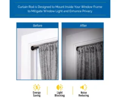 Sun Zero 5/8" Adjustable Tension Curtain Rod, (28"-60") -Cuisinart Store 810679550 A0 03