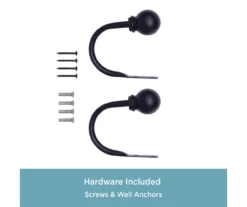 Kenney Chelsea 5/8" Curtain Holdback Hooks, 2-Pack -Cuisinart Store 810679551 A0 04