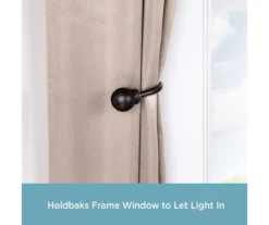 Kenney Chelsea 5/8" Curtain Holdback Hooks, 2-Pack -Cuisinart Store 810679555 A0 02