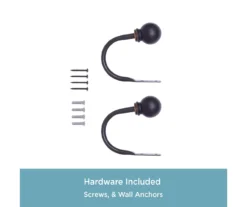 Kenney Chelsea 5/8" Curtain Holdback Hooks, 2-Pack -Cuisinart Store 810679555 A0 04