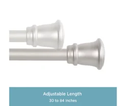 Trumpet Brushed Nickel 1" Adjustable Curtain Rod, (30"-84") -Cuisinart Store 810679557 A0 03