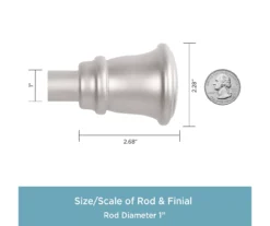 Trumpet Brushed Nickel 1" Adjustable Curtain Rod, (30"-84") -Cuisinart Store 810679557 A0 04