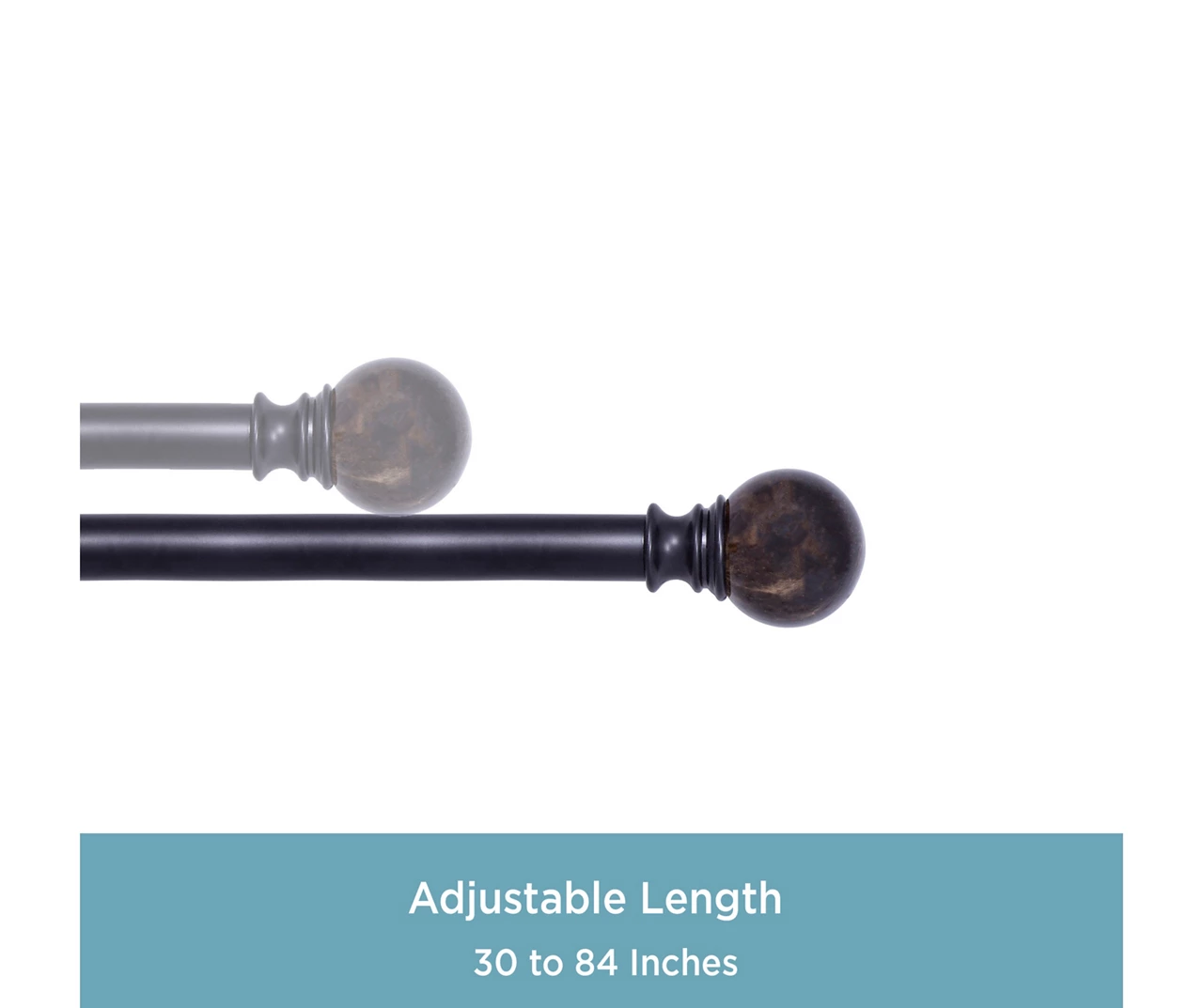 Kenney Marble 1" Adjustable Curtain Rod 4 Kenney Marble 1" Adjustable Curtain Rod - Image 4