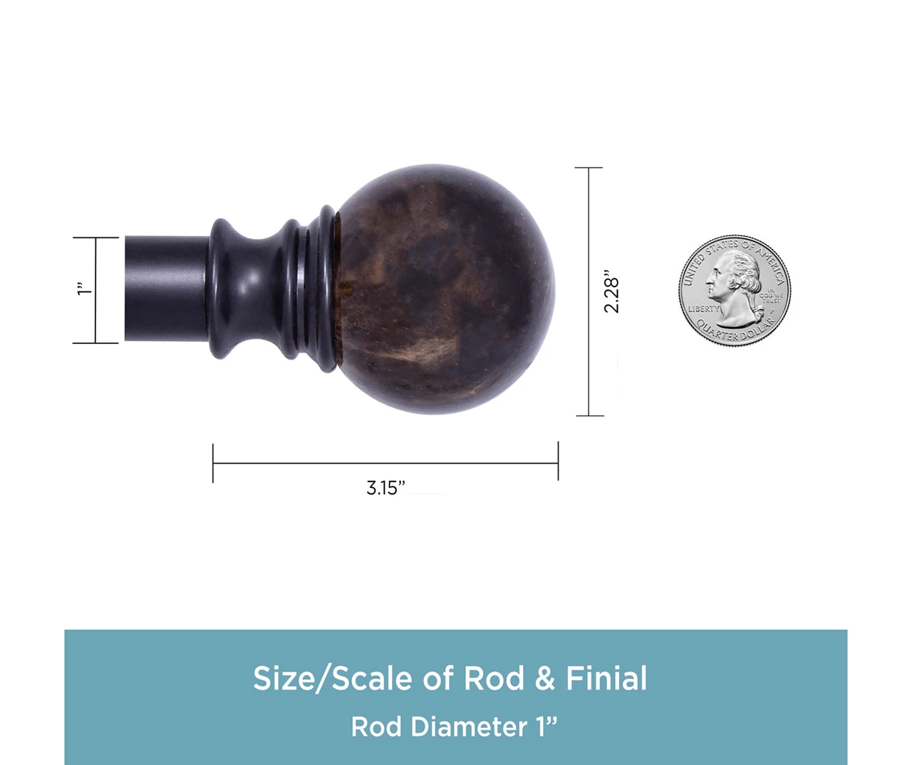 Kenney Marble 1" Adjustable Curtain Rod 5 Kenney Marble 1" Adjustable Curtain Rod - Image 5