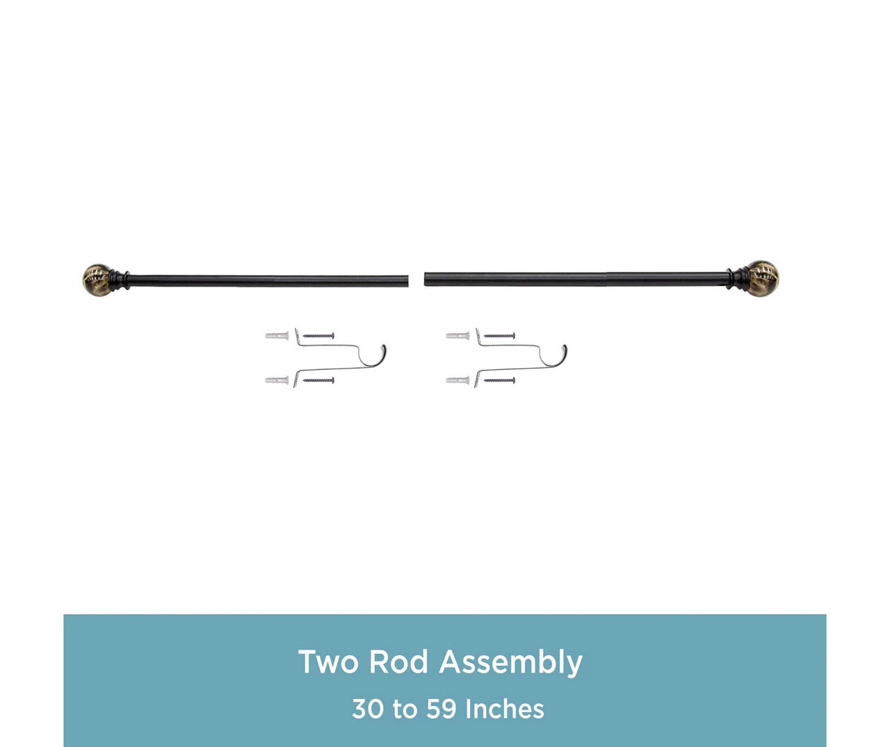Kenney Marble 1" Adjustable Curtain Rod 6 Kenney Marble 1" Adjustable Curtain Rod - Image 6