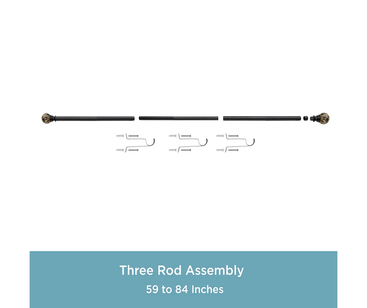 Kenney Marble 1" Adjustable Curtain Rod 7 Kenney Marble 1" Adjustable Curtain Rod - Image 7