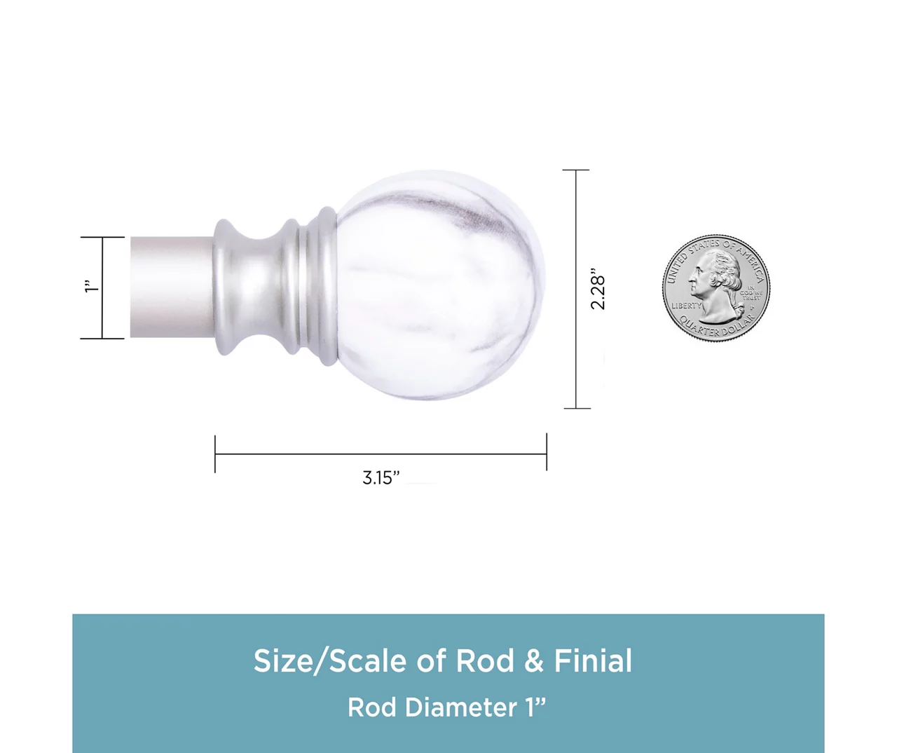 Kenney Marble 1" Adjustable Curtain Rod 12 Kenney Marble 1" Adjustable Curtain Rod - Image 12