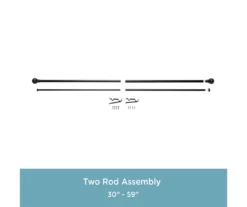 Layla Black 1" Adjustable Double Curtain Rod, (30"-84") 11 Layla Black 1" Adjustable Double Curtain Rod, (30"-84") -Cuisinart Store 810679565 A0 05