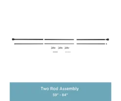 Layla Black 1" Adjustable Double Curtain Rod, (30"-84") 12 Layla Black 1" Adjustable Double Curtain Rod, (30"-84") -Cuisinart Store 810679565 A0 06