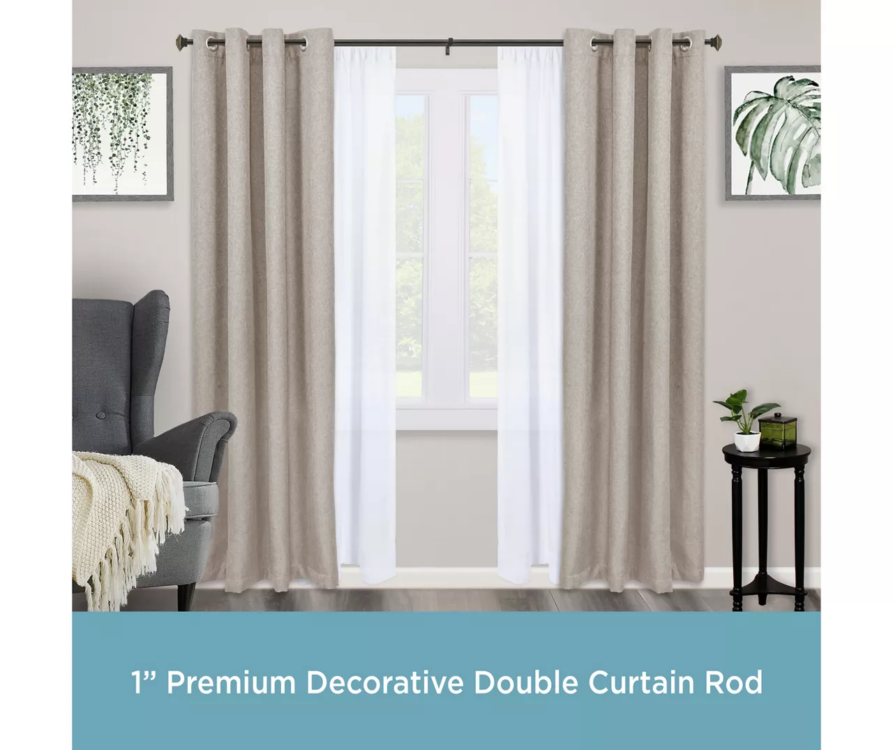 Kenney Mission 1" Adjustable Double Curtain Rod 7 Kenney Mission 1" Adjustable Double Curtain Rod - Image 7