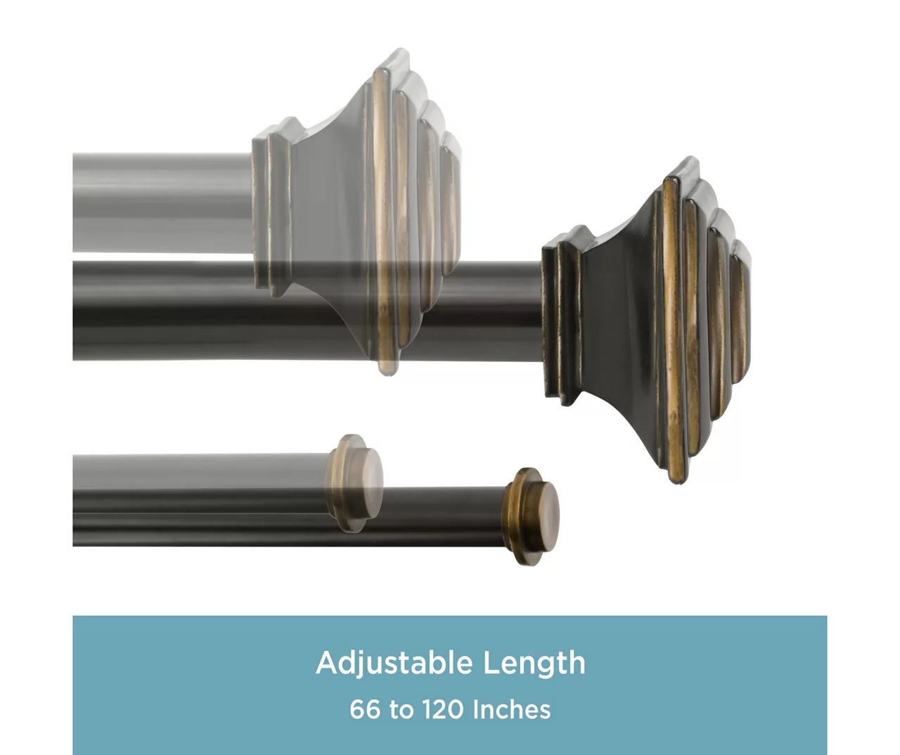 Kenney Mission 1" Adjustable Double Curtain Rod 9 Kenney Mission 1" Adjustable Double Curtain Rod - Image 9