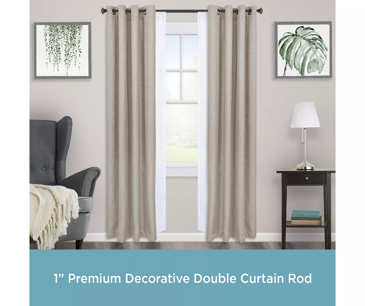 Kenney Mission 1" Adjustable Double Curtain Rod 3 Kenney Mission 1" Adjustable Double Curtain Rod - Image 3