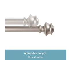 Phoenix Brushed Nickel 5/8" Adjustable Curtain Rod, (28"-48") -Cuisinart Store 810679592 A0 04