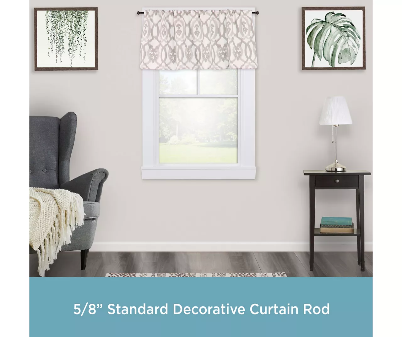 Lenon Weathered Brown 5/8" Adjustable Curtain Rod, (28"-48") 2 Lenon Weathered Brown 5/8" Adjustable Curtain Rod, (28"-48") - Image 2