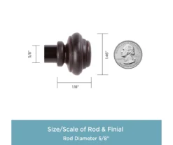 Lenon Weathered Brown 5/8" Adjustable Curtain Rod, (28"-48") 7 Lenon Weathered Brown 5/8" Adjustable Curtain Rod, (28"-48") -Cuisinart Store 810679593 A0 03