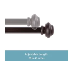 Lenon Weathered Brown 5/8" Adjustable Curtain Rod, (28"-48") 8 Lenon Weathered Brown 5/8" Adjustable Curtain Rod, (28"-48") -Cuisinart Store 810679593 A0 04