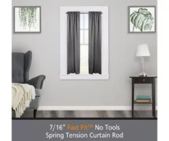 Kenney Fast Fit 4-Piece 7/16" Adjustable Tension Curtain Rod Set, (28"-48") -Cuisinart Store 810679602 A0 02