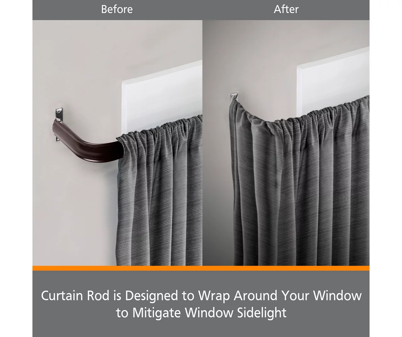 Kenney Fast Fit 2-Piece Adjustable Tension Curtain Rod Set, (28"-48") 5 Kenney Fast Fit 2-Piece Adjustable Tension Curtain Rod Set, (28"-48") - Image 5