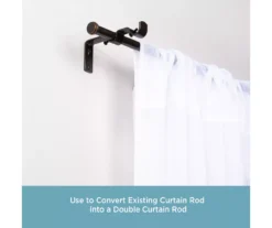 Kenney Double 5/8" Adjustable Curtain Rod Conversion Kit, (42"-120") -Cuisinart Store 810679618 A0 02