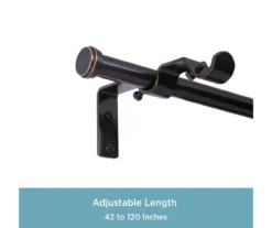 Kenney Double 5/8" Adjustable Curtain Rod Conversion Kit, (42"-120") -Cuisinart Store 810679618 A0 03