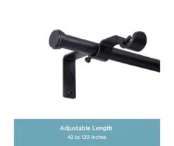 Kenney Double 5/8" Adjustable Curtain Rod Conversion Kit, (42"-120") -Cuisinart Store 810679619 A0 03