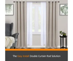 Kenney Birkin Fast Fit 5/8" Adjustable Double Curtain Rod -Cuisinart Store 810679620 A0 02