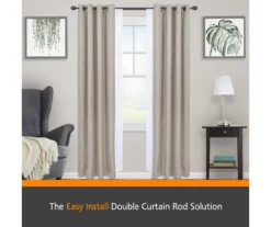 Kenney Birkin Fast Fit 5/8" Adjustable Double Curtain Rod -Cuisinart Store 810679621 A0 02