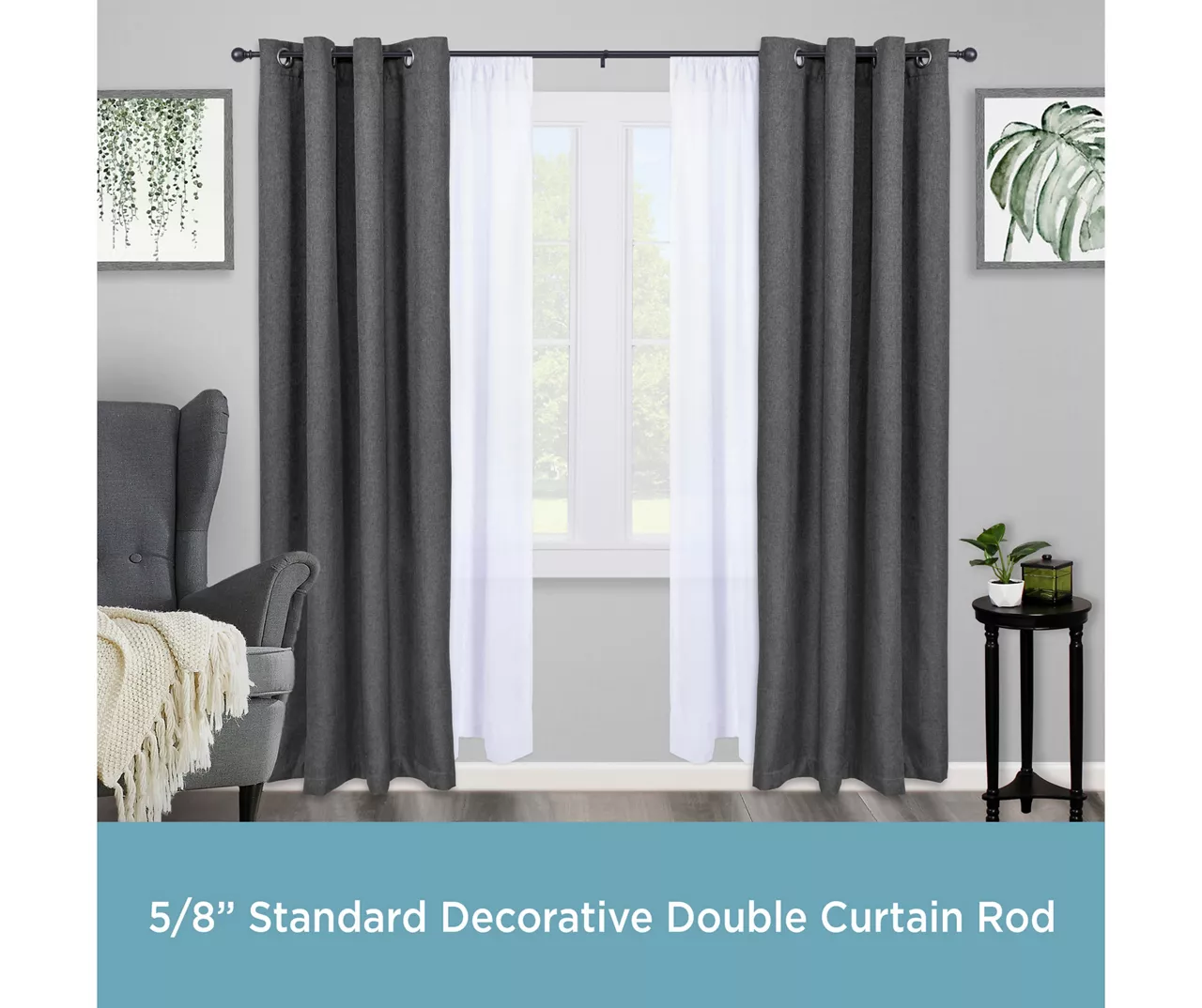 Kenney Wakefield Adjustable Double Curtain Rod 7 Kenney Wakefield Adjustable Double Curtain Rod - Image 7