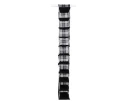 Black & White Plaid 10-Shelf Hanging Organizer